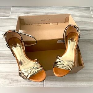 Coach Gold Strappy Heels
